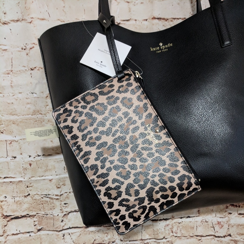Kate Spade Leopard Arch Place Mya Reversible Tote - Picture 5 of 8